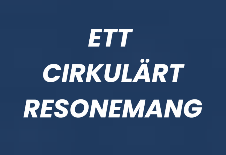Animerad text som växlar mellan budskap, bland annat Ett cirkulärt resonemang och En chemin rapide